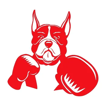 Polep vozidla SAMOLEPKA Pes 183 pravá boxer (10 - červená) NA AUTO, NÁLEPKA, FÓLIE, POLEP, TUNING, VLASTNÍ TEXT, TISK, AUTOSAMOLEPKY.cz, POLEPY, OBRÁZEK, LOGO, SAMOLEPKY