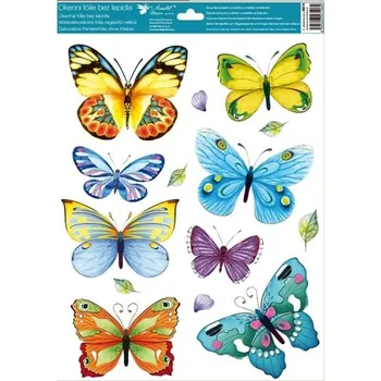 Okenní dekorace Velká okenní fólie motýli 30 x 42 cm 6874-04