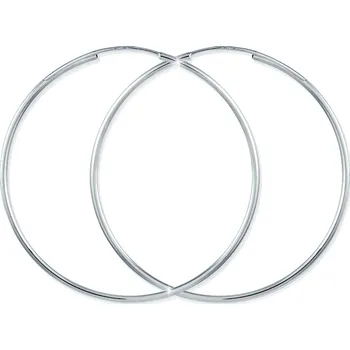 Náušnice GEMMAX Velké zlaté náušnice Kruhy hladké, bílé zlato Ø 45 mm – zlatý šperk ryzosti 585/1000 v Dárkovém balení s Certifikátem GLEWN-45-63441