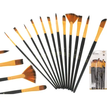 Umělecký štětec Aga Malířské štětce umělecká sada 12 ks černá