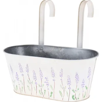 Květináč Oválný plechový květináč Flowers na zavěšení 10,5x12,5x29,5 cm (135251 041 FZ1000420 obal plech)