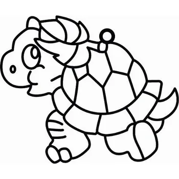 Závěsná sklíčka k vybarvení barvami na sklo cca 8 cm - 5. ŽELVA