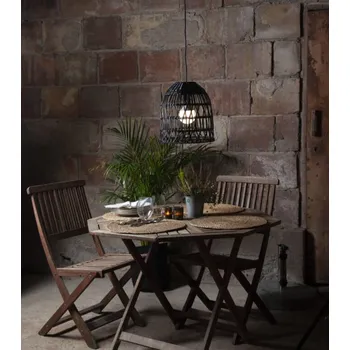 Malé ratanové stínítko Knute, černé, Star Trading