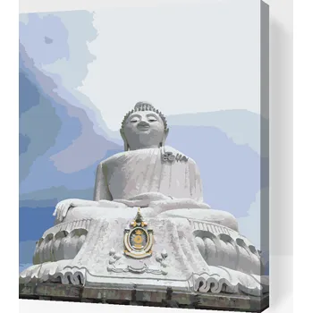 Malování podle čísel - Velký Buddha, Thajsko Velikost: 30x40cm, Rámování: Pouze srolované plátno