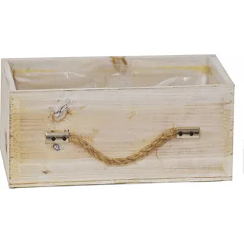 Zahradní dekorace Dřevěný květináč zásuvka 12x27x14,2 cm, přírodní (133334 015 CAD-104-01756-21 obal natur)