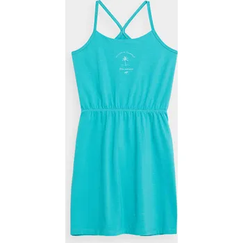 Dívčí šaty 4F 4FJSS23TDREF026 TEAL Dívčí šaty EU 152