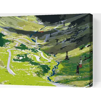 Malování podle čísel - Cesta Transfagarasan v Rumunsku 2 Velikost: 30x40cm, Rámování: Pouze srolované plátno