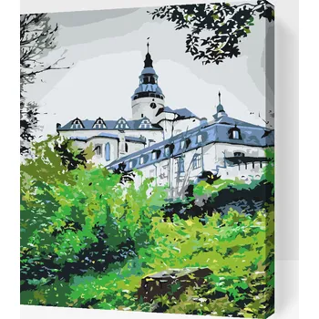 Malování podle čísel - Hrad a Zámek Frýdlant 2 Velikost: 30x40cm, Rámování: Pouze srolované plátno