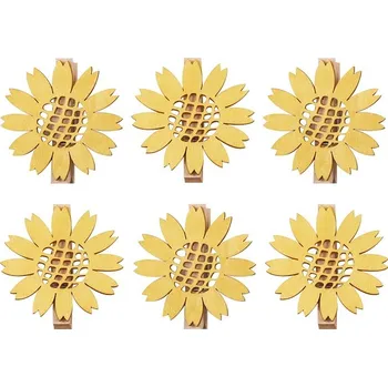 Anděl Přerov, s.ro. Kytičky dřevěné na kolíčku 6 cm - 6 ks