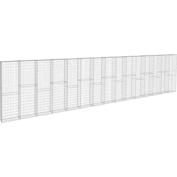 vidaXL Gabionová zeď z pozinkované oceli s víky