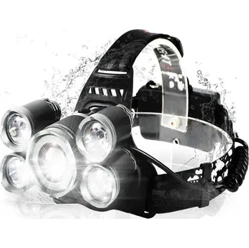 Čelovka Dobíjecí čelová baterka se zoomem a 5 čipy