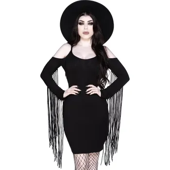 Dámské šaty šaty dámské KILLSTAR - Nix Fringe - Black - XS