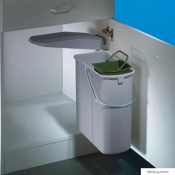 Odpadkový koš Vario 1 plus, Otočný odpadkový koš na dvířka, alu šedá