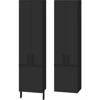 Koupelnový nábytek Lavedo Manhy Black 170 vysoká skříňka do koupelny s košem