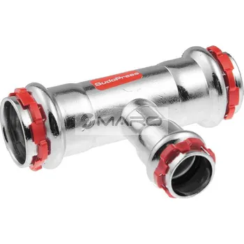 Instalatérský materiál KAN-therm Steel T-kus redukovaný z uhlíkové oceli lisovací, pro topení, profil "V" 18 x 15 x 18 mm, 1562260001