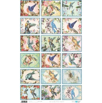 Rýžový papír 54x33 POHLEDNICE PTÁKŮ - Rice Paper 54x33 POSTALES PAJAROS