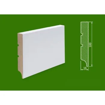 soklová lišta NOVÁK Podlahová - soklová lišta 100x16R1 MDF bílá RAL9003 WD8
