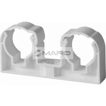 Vodovodní potrubí Koňařík Příchytka dvojitá na potrubí z mědi s klipem 2 x 22 mm, matice M6, 13402422