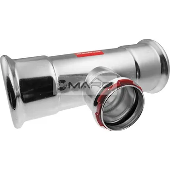 rozdělovač topení KAN-therm Steel T-kus redukovaný z uhlíkové oceli lisovací, pro topení 88,9 x 42 x 88,9 mm, profil M/V/M, 1562260021