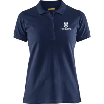Dámské tričko Tričko s límečem dámské Husqvarna modré