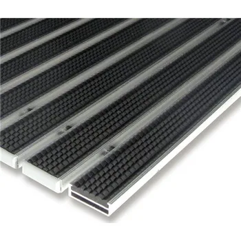 Rohožka Černá gumová hliníková čistící venkovní rohož Alu Low - 150x100x1cm 80001293