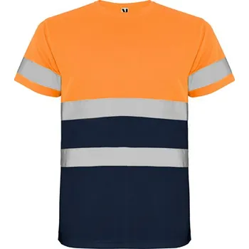 Pánské reflexní tričko Delta, Roly Barva: modrá / refl. oranžová, Velikost: L