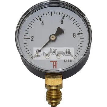Instalatérský materiál Thermis Manometr standardní 304 spodní ø 63 mm, 1/4", 0-10 bar, 30410bar