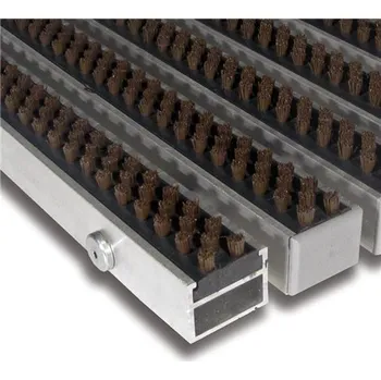 Rohožka Hnědá hliníková čistící kartáčová venkovní rohož Alu Super - 100x100x2,7cm 80000748