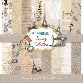 Umělecký papír Sada scrapbookových papírů ŠITÍ 10/ks - COLECCIÓN SCRAP COSTURA 10 papers