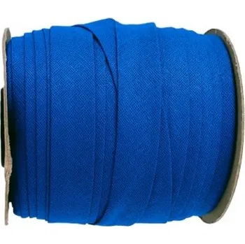 Šikmý proužek bavlněný šíře 18 mm zažehlený modrý | RTex