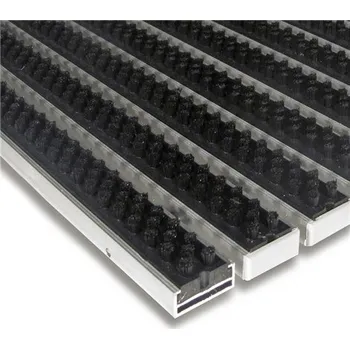 Rohožka Černá hliníková čistící kartáčová venkovní rohož Alu Super - 100x100x1,7cm 80000740