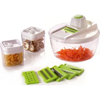 Struhadlo Herzberg Cooking Herzberg HG-8032: Kráječ na zeleninu se sadou misek a nádob na skladování