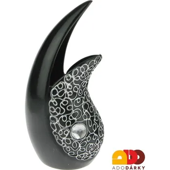 Váza Keramická váza zdobená ornamenty 29 cm (Designová váza černá)