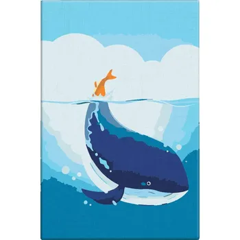Dětské zboží Malování podle čísel - Velryba s oranžovým ocasem - 40x60 cm, bez dřevěného rámu - CZ výroba