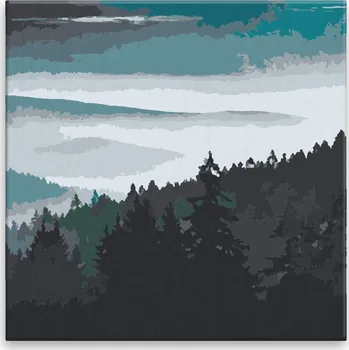 Malování podle čísel - Výhled z posedu - 40x40 cm, bez dřevěného rámu - CZ výroba