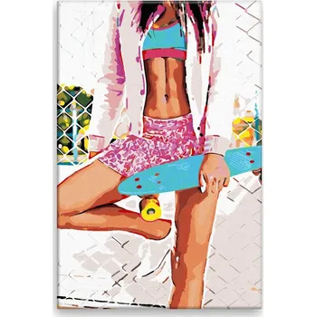 Dětské zboží Malování podle čísel - Skate - 40x60 cm, bez dřevěného rámu - CZ výroba