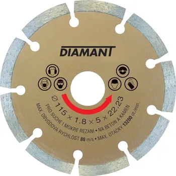 Řezný kotouč Kotouč diamantový DIAMANT 115x1.8x22.2mm segment, Festa