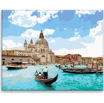 Dětské zboží Malování podle čísel - Benátský pozdrav - 50x40 cm, bez dřevěného rámu - CZ výroba