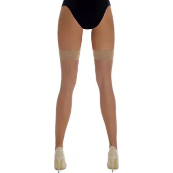 Dámské punčochy Glara Síťované samodržící punčochy s ozdobným švem 20 DEN 671492