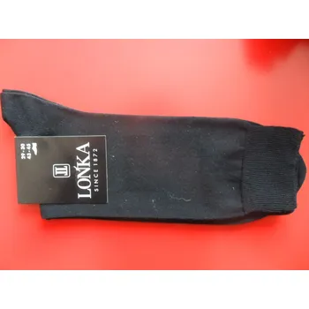 Pánské ponožky HOLTOR- pánské ponožky LONKA černé 43-45 (29-30) ( společenské ponožky z bavlny)