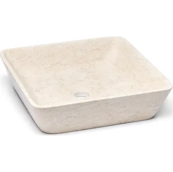 LAPIS umyvadlo kamenné světlé na desku 40x40 LA4010LB