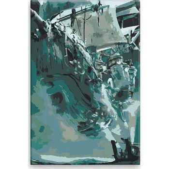 Dětské zboží Malování podle čísel - Létající pirátská loď - 40x60 cm, bez dřevěného rámu - CZ výroba