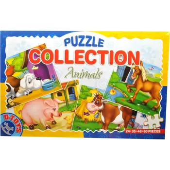 Puzzle D-TOYS 4v1 Domácí zvířátka 1 24,35,48,60 dílků