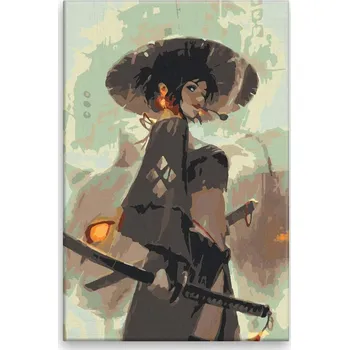 Dětské zboží Malování podle čísel - Bojovnice - 40x60 cm, bez dřevěného rámu - CZ výroba