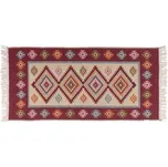 Kusový oboustranný vzorovaný koberec KILIM - ROMBY vínová 80x150 cm Multidecor