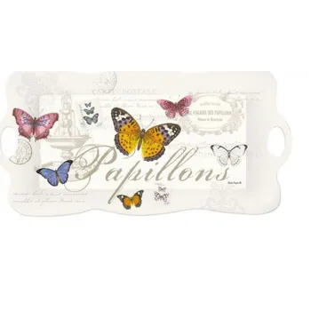 Easy Life, Itálie Easy Life - Plastový tác s úchyty NOSTALGIE s motýly - 42*20 cm