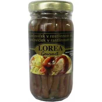 konzervovaná ryba Lorea Gourmet Filety z ančoviček v rostlinném oleji 95 g