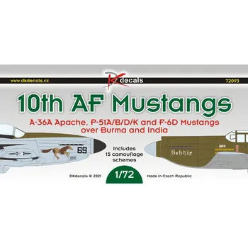 Plastikový model 1/72 10th AF MNustangs over Burma&India (14x camo)