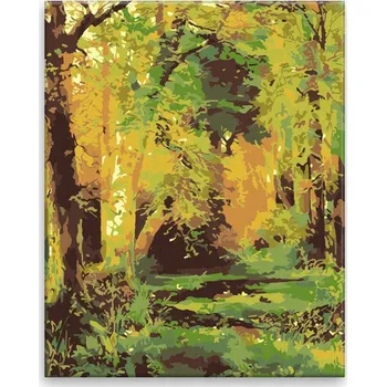 Malování podle čísel - Pohled z lesa - 40x50 cm, bez dřevěného rámu - CZ výroba
