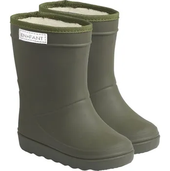 Dívčí holínky EN*FANT EN FANT Zateplené termo holínky s ovčí vlnou Dusty Olive Velikost: 27